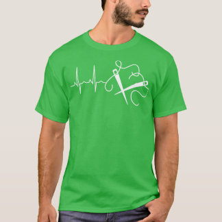 Knitternadeln Herzschlag T-Shirt