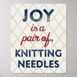Knitternadeln Poster Vintag Knitter Art drucken