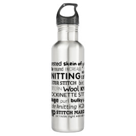 Knitters Lieblingsworte stainless Water Flasche Edelstahlflasche