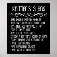 Knitters Slang Funny Knitting
