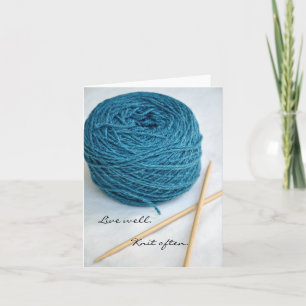 Knitting Note Card - Wohnen Sie gut. Strick oft. Karte