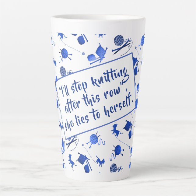 Knitting Saying Yarn Pattern Mug For Fiber Artists Milchtasse (Vorderseite)