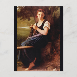 Knitting Woman von William-Adolphe Bouguereau Postkarte