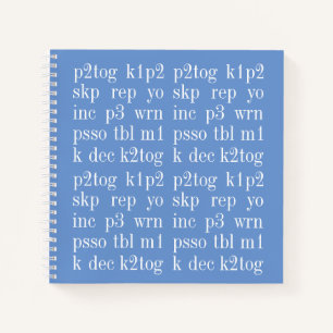 KNITTING WORDS 8.5" Square Spiral Notebook II Notizbuch
