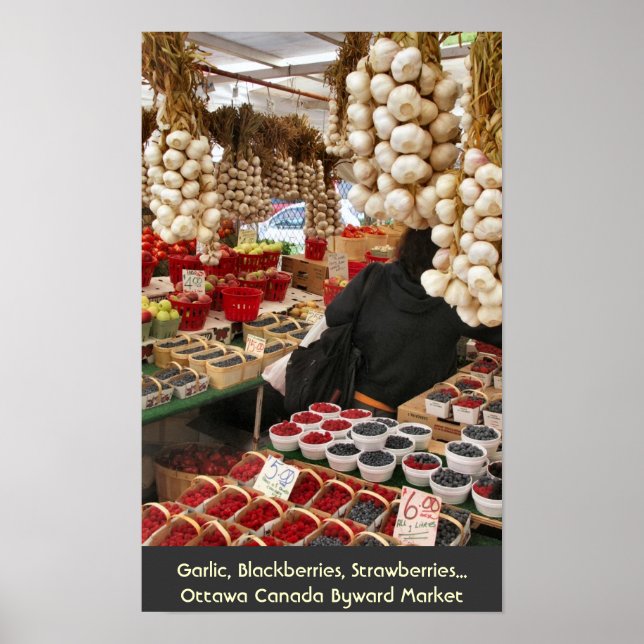 Knoblauch, BlackBerry, Erdbeeren.. Poster (Vorne)