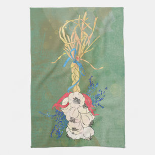 Knoblauch-Borten-Tee-Tuch Handtuch