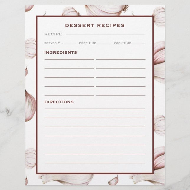 Knoblauch | Einfach weiß | Rezept-Seite (Vorderseite)