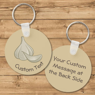 Knoblauch-Holzschnitt-Symbol-Schlüsselanhänger Schlüsselanhänger