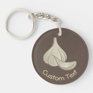 Knoblauch-Holzschnitt-Symbol-Schlüsselanhänger Schlüsselanhänger