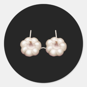 Knoblauch-Outfit-BH Lustiger Halloween-Kostüm Frau Runder Aufkleber