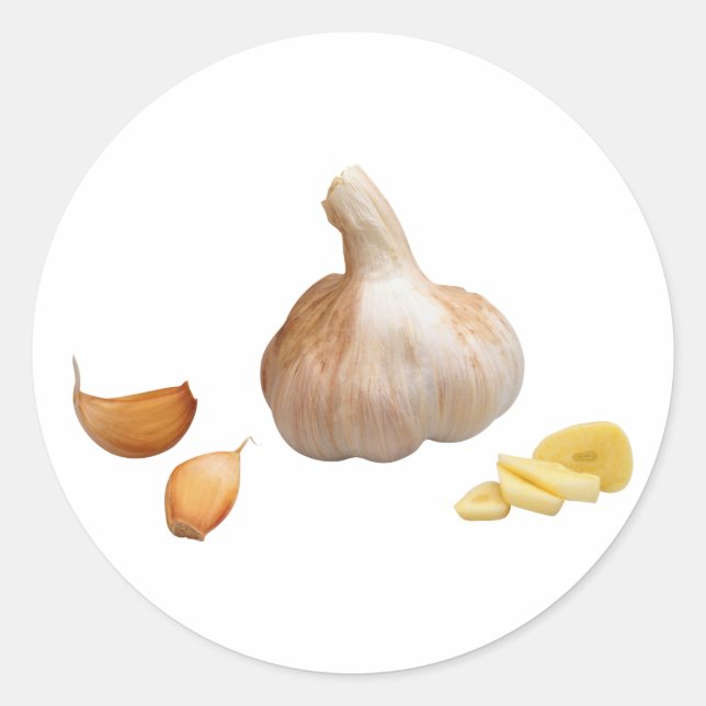 Knoblauch Runder Aufkleber (Vorderseite)