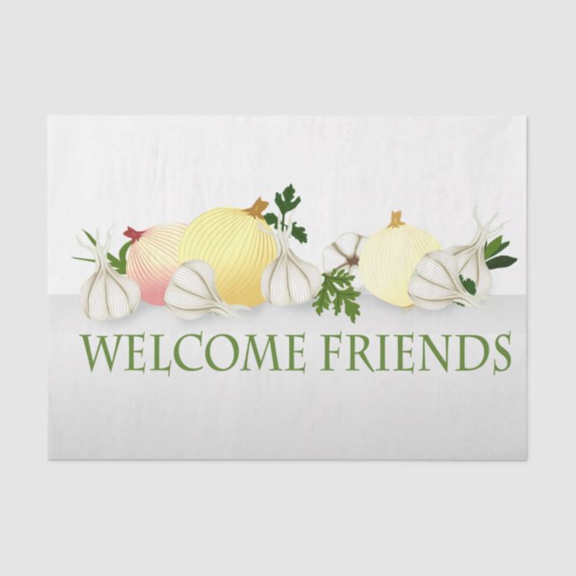 Knoblauch und Zwiebeln Küche Decoupage Seidenpapier (Vorderseite)