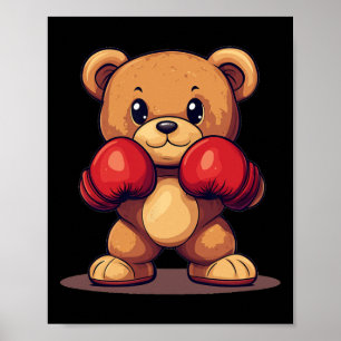 Knoblauchbär mit Boxhandschuhen für einen stinkend Poster