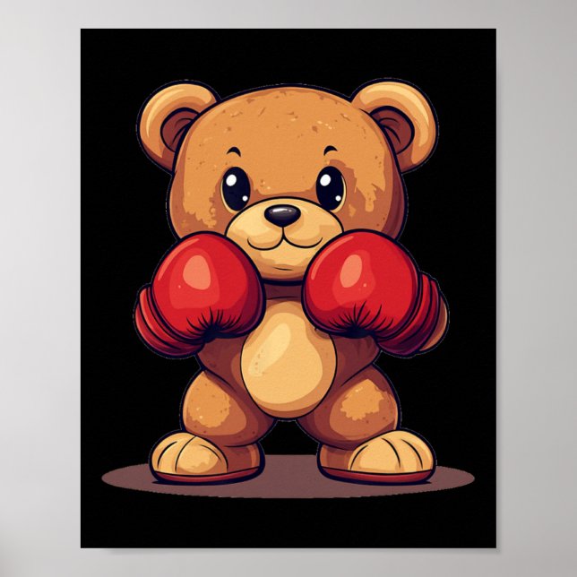 Knoblauchbär mit Boxhandschuhen für einen stinkend Poster (Vorne)