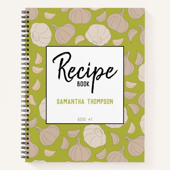 Knoblauchmuster - Knoblauchzehe- und Bulbgewächse Notizbuch (Vorderseite)