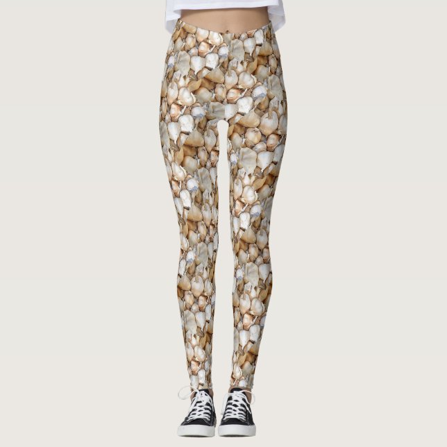 Knoblauchzwiebeln Kunstschwarze Kontur Kunst Leggings (Vorderseite)