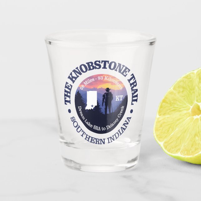 Knobstone-Pfad (rd2) Schnapsglas (Vorderseite)