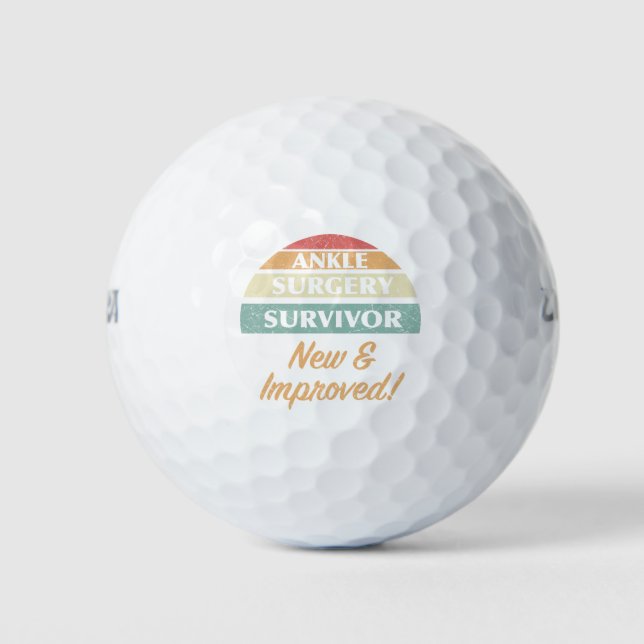 Knöchel Operation Survivor Spaß Golfball (Vorderseite)