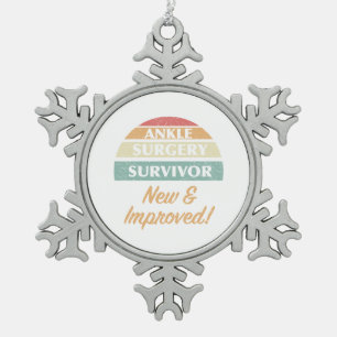Knöchel Operation Survivor Spaß Schneeflocken Zinn-Ornament