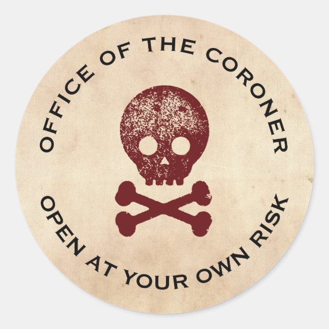 Knöchel- und Kreuzknochenschild Runder Aufkleber (Vorderseite)