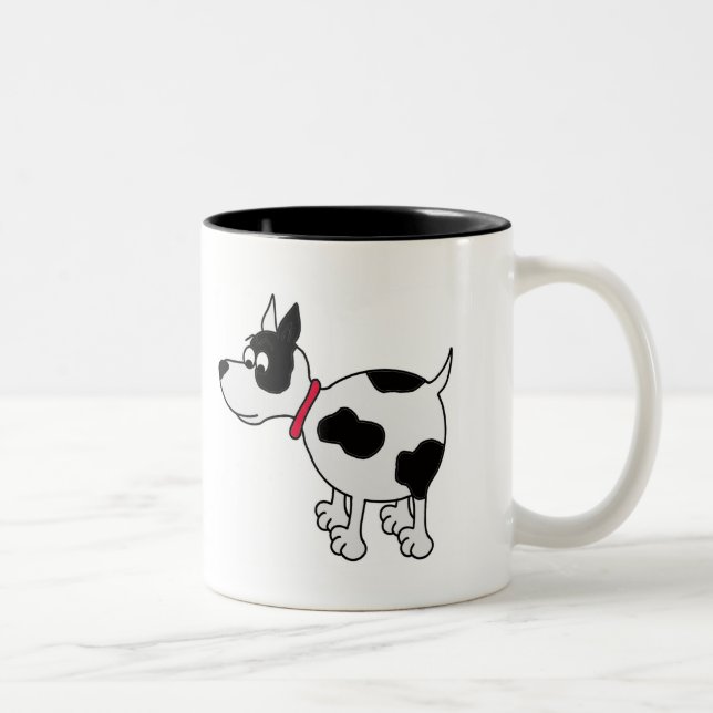 Knöchelbiter-Cartoon-Hundekaffee-Tasse Zweifarbige Tasse (Rechts)