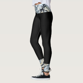 Knöchelgrenze Schwarz/Schwarz-weißes Abstraktes Oh Leggings