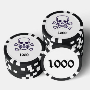 Knochen 1000 gestreifter Poker-Chip Pokerchips