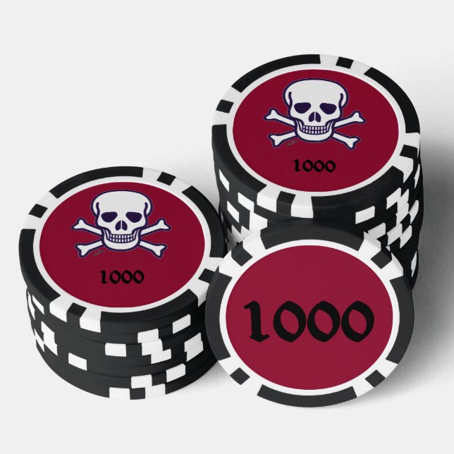 Knochen 1000 Poker-Chip Pokerchips (Stapel)