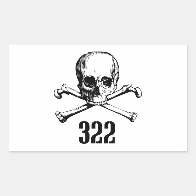 Knochen 322 rechteckiger aufkleber (Vorderseite)