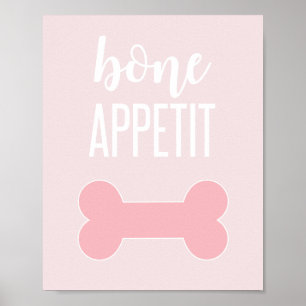 Knochen Appetit Welpen-Geburtstags-Party-Schild ro Poster