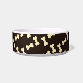 Knochen auf braunem Muster Napf