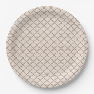 Knochen/Beige marokkanisches Gitter Pappteller