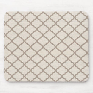 Knochen/Beige marokkanisches Gittermuster Mousepad