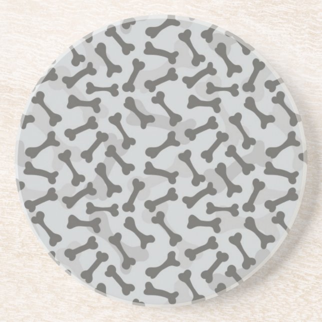 Knochen-Beschaffenheits-Muster Greyscale Sandstein Untersetzer (Vorne)