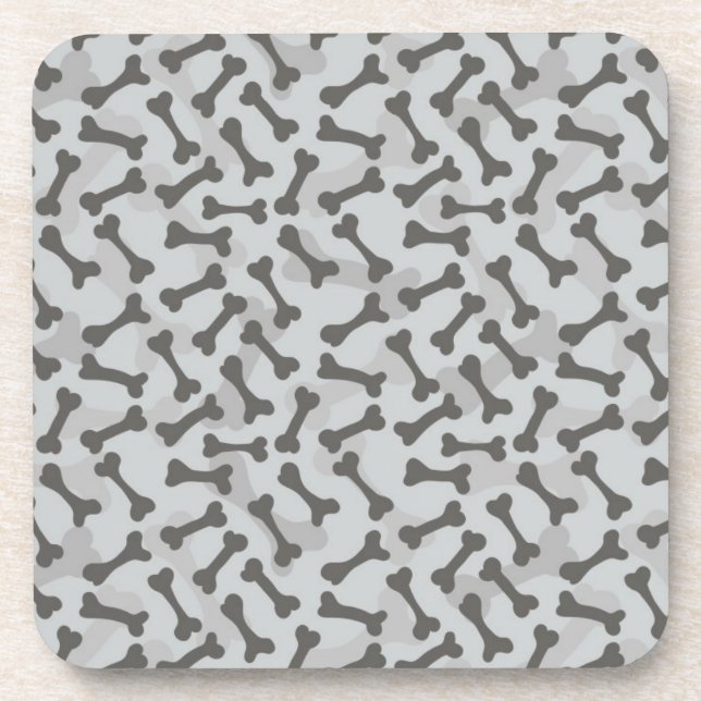 Knochen-Beschaffenheits-Muster Greyscale Untersetzer (Vorderseite)