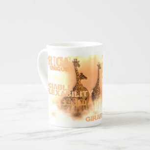 Knochen-China-einzigartige Giraffen-Tasse Prozellantasse