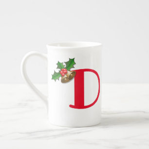 Knochen-China Personalisierte Weihnachtszeit-Tasse Prozellantasse