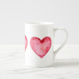Knochen-China-Tasse - Ein großes rotes Herz Prozellantasse