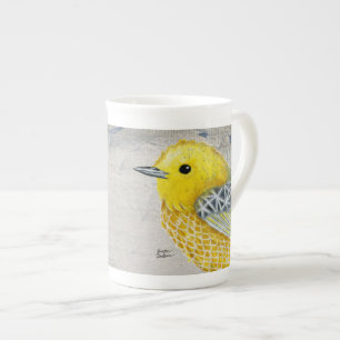 Knochen-China-Tasse gelber Trällerer-Tillys Prozellantasse