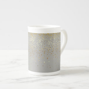 Knochen-China Tasse-Petite Golden Stars-Gray Prozellantasse