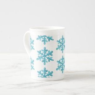 Knochen-China Tasse-Schneeflocken Prozellantasse