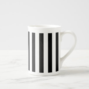 Knochen-China Tasse-Schwarz-Weiß Streifen Prozellantasse