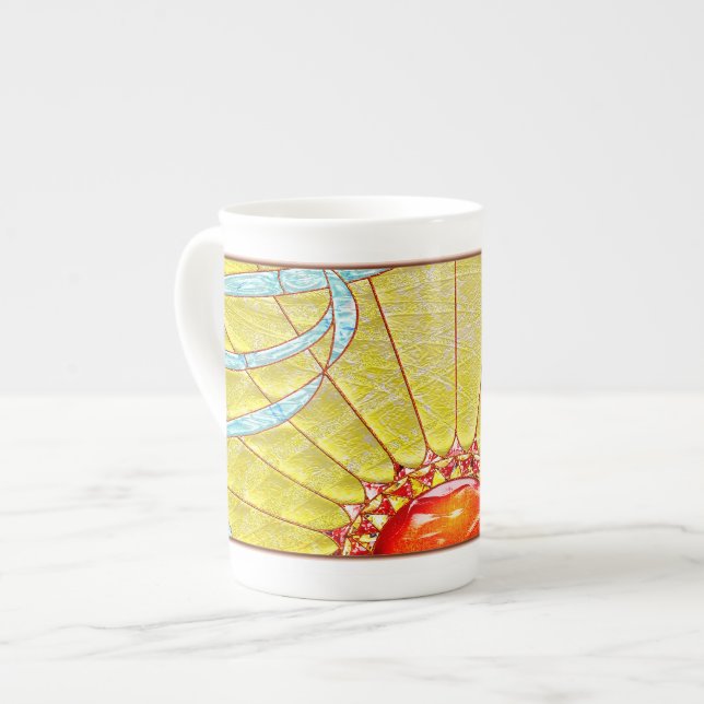 Knochen-Chinasun-Reich-Tasse Prozellantasse (Vorderseite Links)