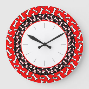 Knochen des Haustier-Liebhabers Hundeund Große Wanduhr