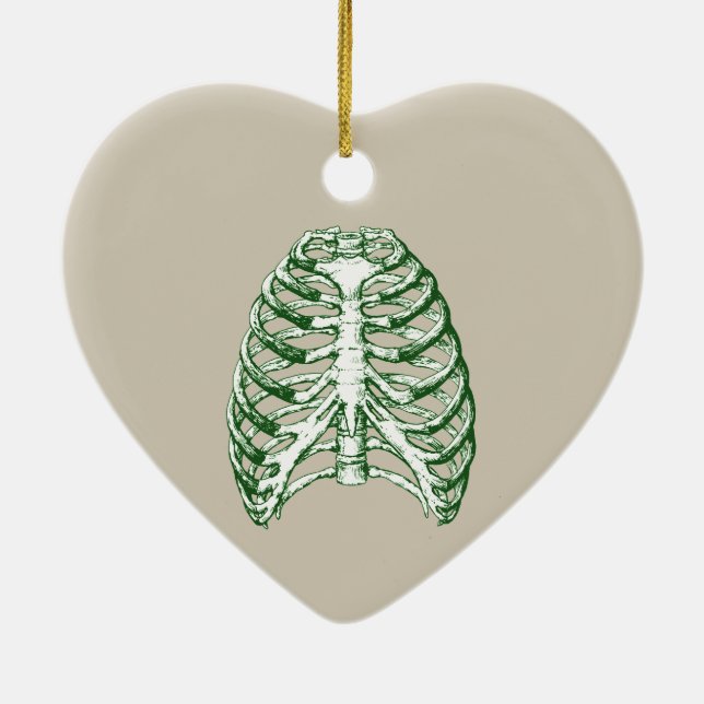 Knochen des menschlichen Thoraxes Keramik Ornament (Hinten)