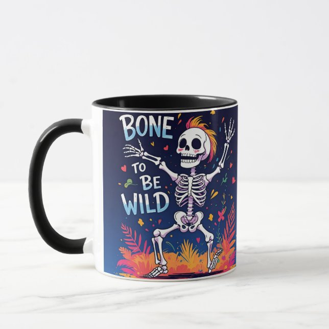 Knochen, frei zu sein | Tanzskeleton Halloween Tasse (Links)
