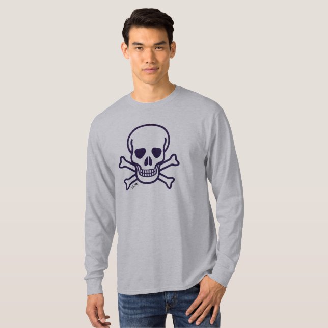 Knochen, graues, langärmeliges Shirt (Vorne ganz)