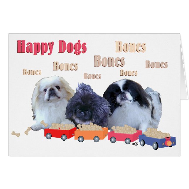 Knochen Happy Hunde (Vorderseite (Horizontal))