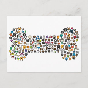 KNOCHEN HundeCartoon Postkarte