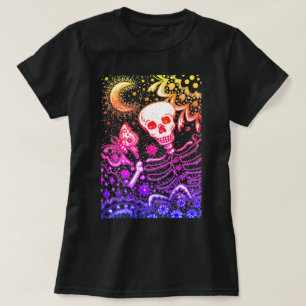 KNOCHEN IM GARTENSKELETON, FOLK ART MOON, MOTH T-Shirt